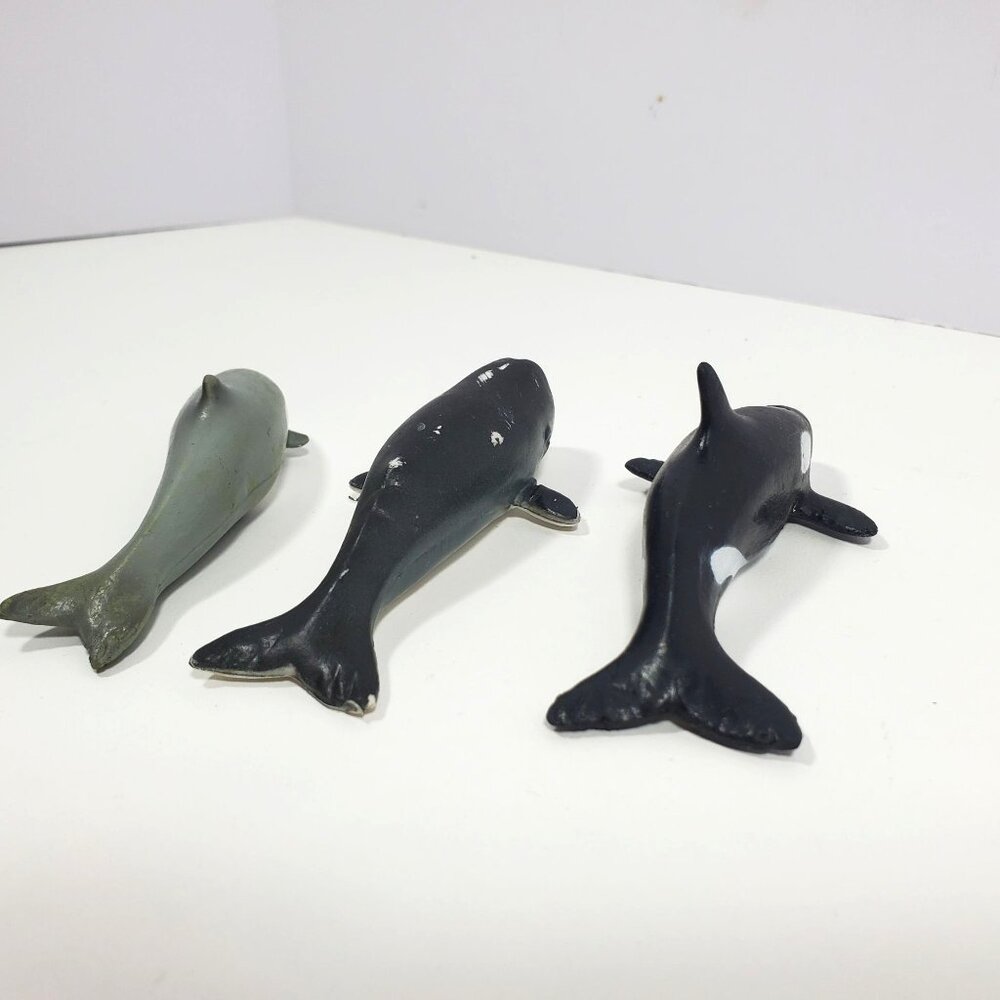 AAA 3.5" Sperm Whale Dolphin Killer Whale Figures Lot 3 Miniatures - Picture 4 of 16